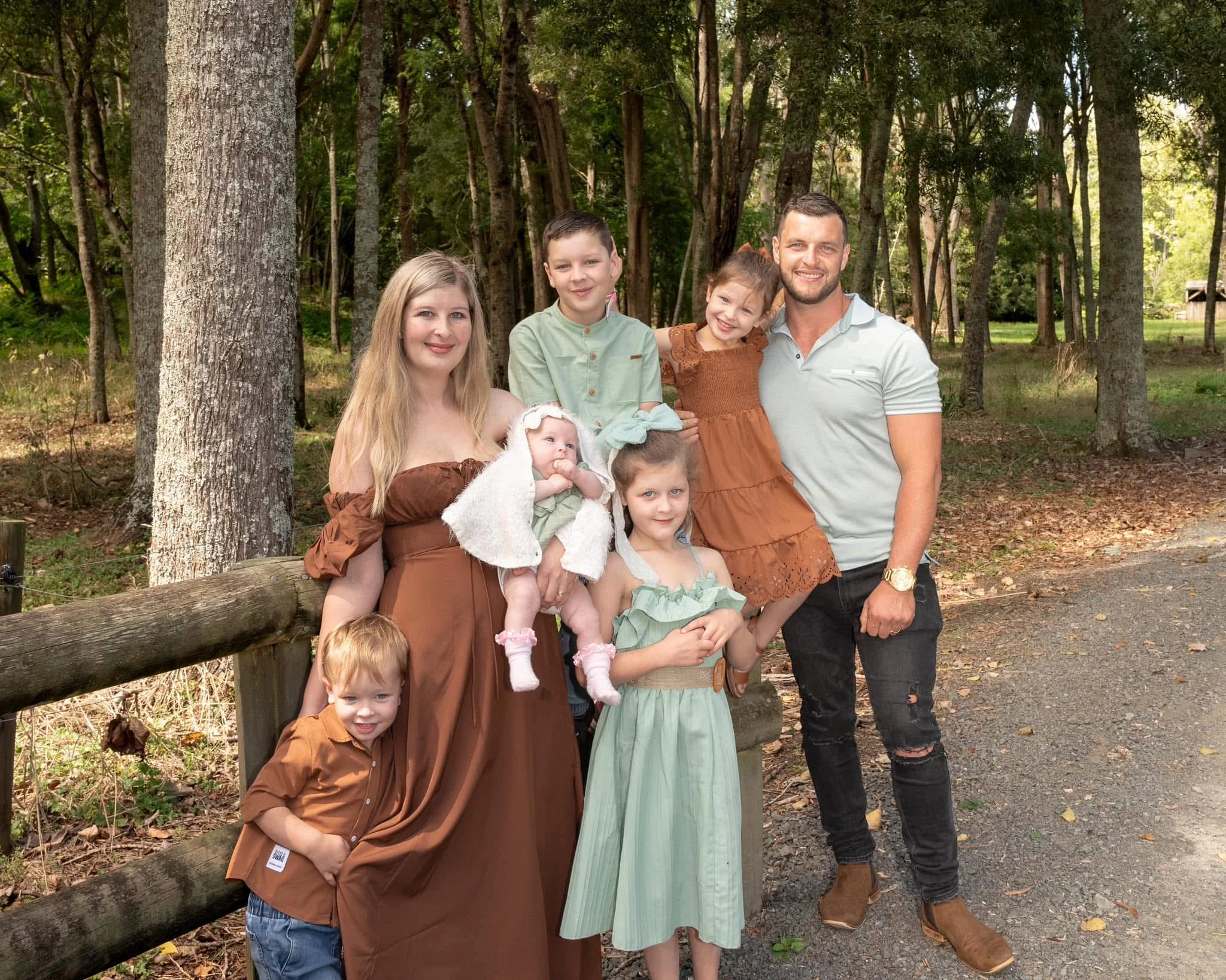 Allie, home-based educator in Otorohanga, with family