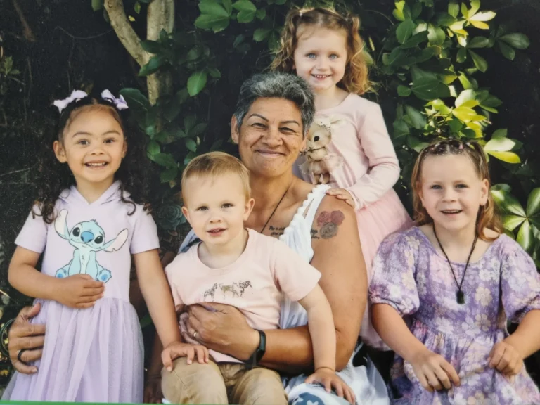 Collette, home-based educator in Foxton, with children