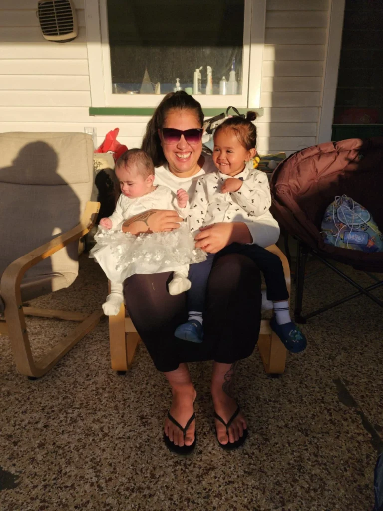 Jesse, home-based educator in Wairoa, with children