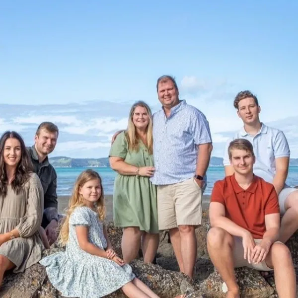 Lisa, home-based educator in Dannemora, with family