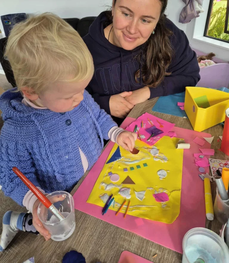 Olivia, home-based educator in Tirau, with children